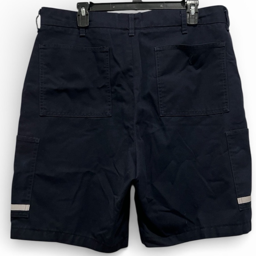 FedEx VF Image Wear Stan Herman Reflective Cargo Shorts Navy Blue Size 36S — 085 - Picture 2 of 4